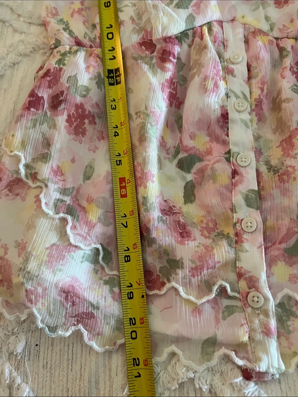 Hollister Pink Floral Ruffled Button Cami - Picture 3 of 6